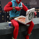 Illustration for article titled How Is This Scarlet Spider Figure Meant to Eat This Donut?